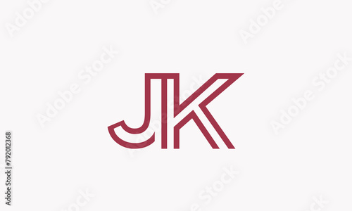 Alphabet letters Initials Monogram logo JK, KJ, J and K