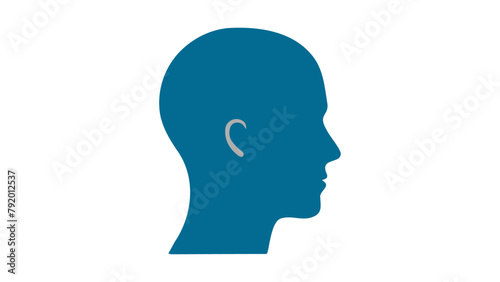blue silhouette of a person head © Giorgi