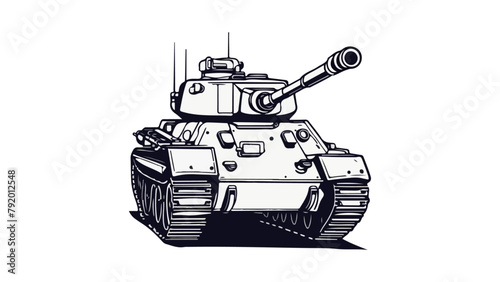 vector tank isolated on white