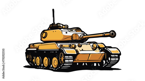 tank isolated on white, vector illustration of a tank