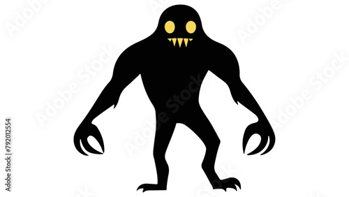 silhouette of a scary monster with big arms
