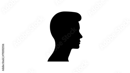 vector silhouette of a man, shape of a man head from side in vector