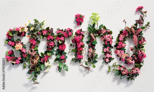 Word Spring made of flowers...