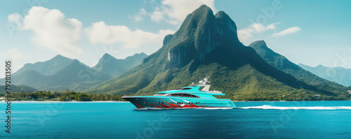 Luxurious yacht primed for an extravagant excursion across the sea photo