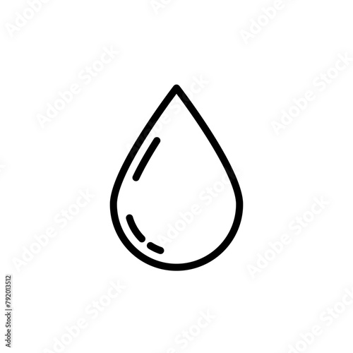 Water drop outline icon. Vector illustration isolated on white background
