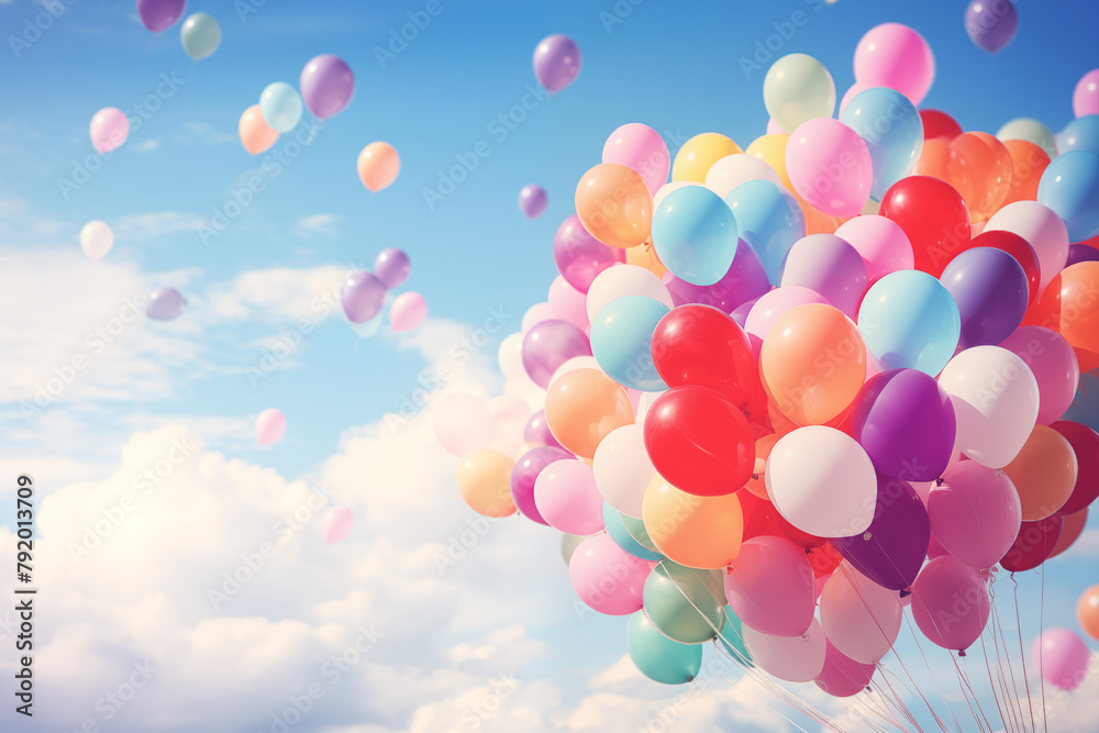 Balloons in the sky background
