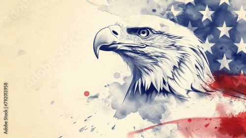 american eagle with american flag