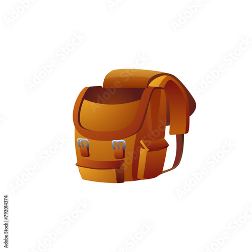 Classic brown backpack vector illustration