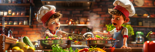 3d Fun Character Cartoon Chefs High Quality Background, World Foods Day
