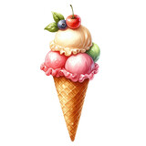 Summer Ice Cream Clipart Illustration
