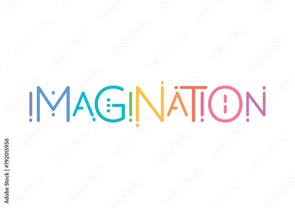imagination concept on white background. multicolored imagination logo