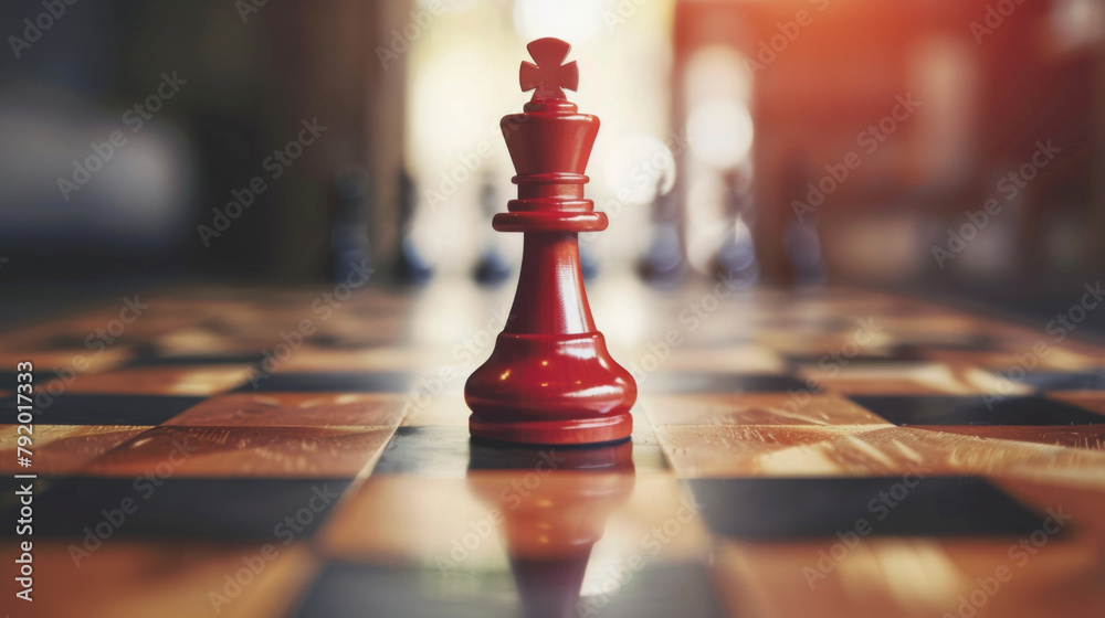 Chess pieces symbolizing leadership and uniqueness. - obrazy, fototapety, plakaty 