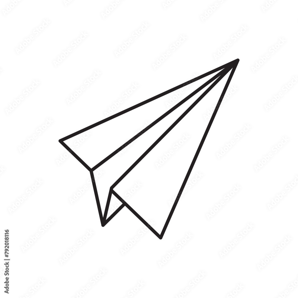 Paper airplane icon design, origami plane symbol isolated on white background, vector illustration Paper airplane icon design, origami plane symbol isolated on white background, vector illustration