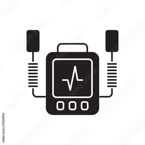 Defibrillator machine icon design, isolated on white background, vector illustration
