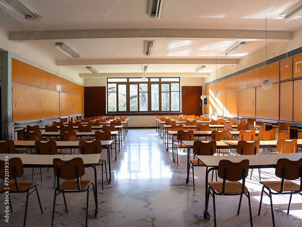 An empty classroom at the university