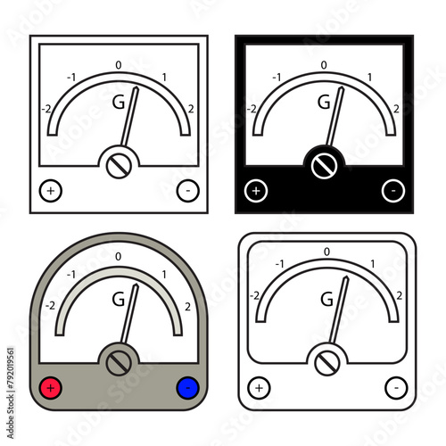 Set of galvanometer icons with different design