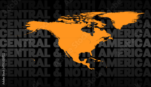 America, Complete Continent with Islands and Details photo
