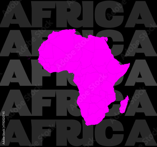 Africa, Complete Continent with Islands and Details photo