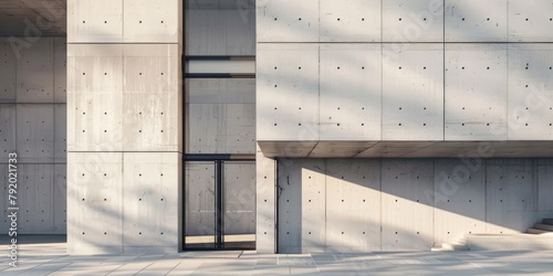 Close-up of an advanced and minimalist architectural design, doors and windows