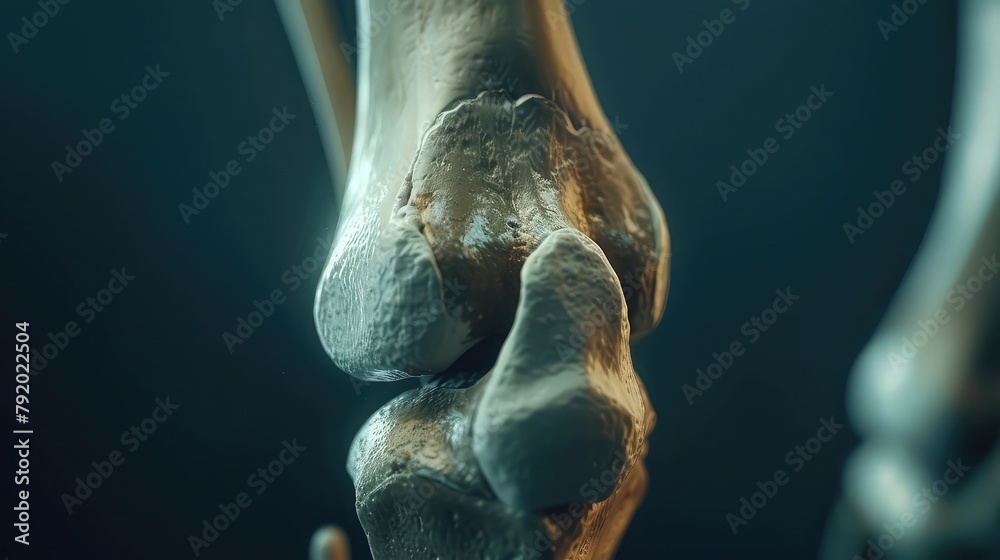 A diagnostic X-ray capturing the internal anatomy of the knee joint ...