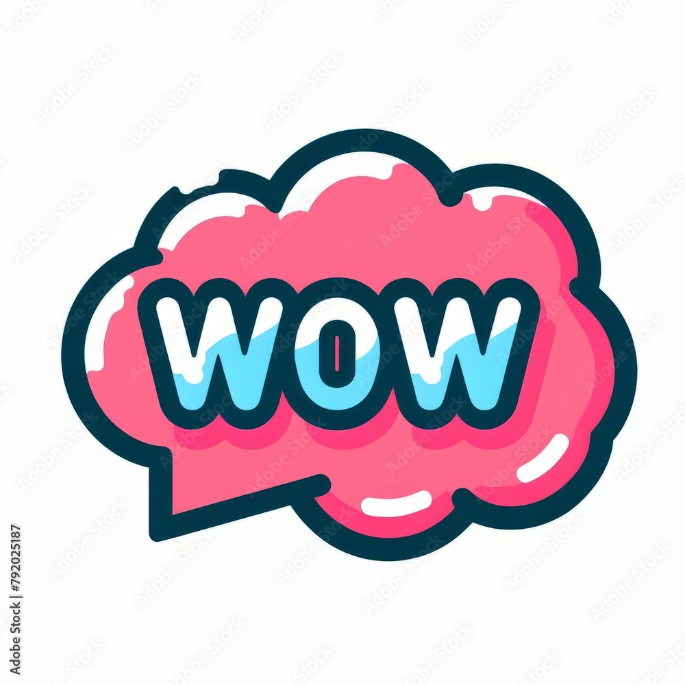 cloud message that says waw, vector style cloud message that says waw, vector style
