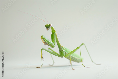 A praying mantis striking at its prey