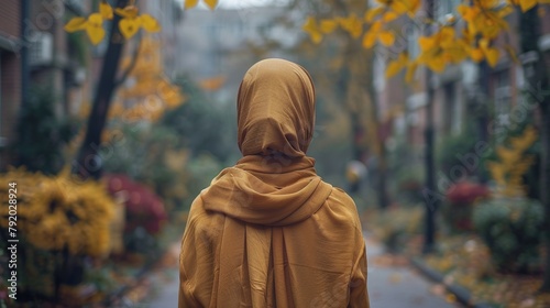A muslim woman in beautiful hijab  muslim traditional clothing.