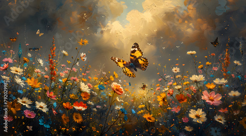 Nature's Weather Waltz: Oil Painting Capturing the Ever-Changing Moods of a Garden © Thien Vu