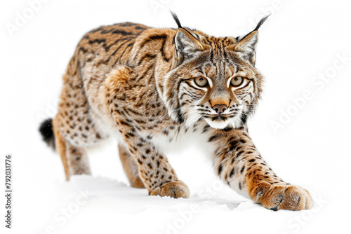 A lynx prowling  ready to pounce