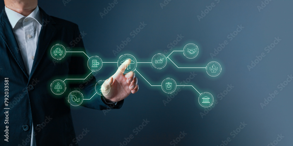 Climate change,hand hold hologram to save energy,and reduce global warming,ecology friendly investment,ESG environment social governance,Green Business Innovation and Sustainable Development concept. Climate change,hand hold hologram to save energy,and reduce global warming,ecology friendly investment,ESG environment social governance,Green Business Innovation and Sustainable Development concept.