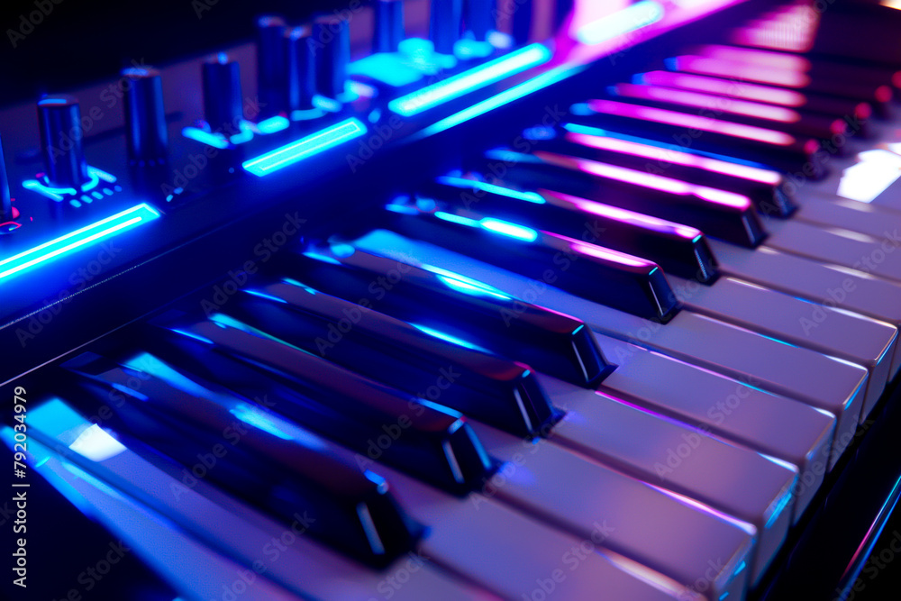 Fototapeta premium A music service advertising with a built-in keyboard, allowing people to create their own tunes