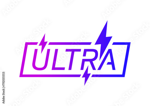 word ultra and lightning symbols. ultra logo