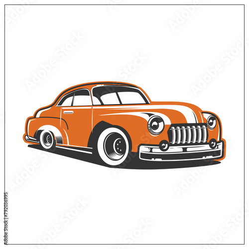 Vintage Car Illustration, Classic Car illustration, Vector File of car illustration, editable, Hand drawn illustration of Car, Classic Design, Vintage logo design, Logo design, Minimal, Background