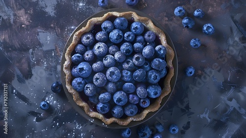 Blueberry Pie, Sweet and fruity pie with a buttery crust and plump blueberries photo