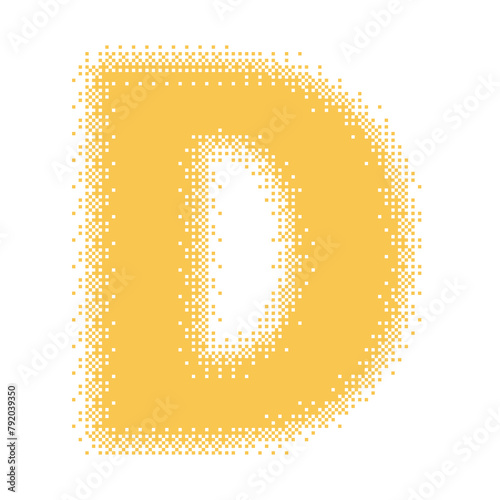 Colorful English Uppercase Letter D Pixel Bitmap