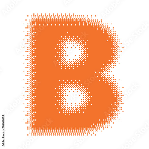 Colorful English Uppercase Letter B Pixel Bitmap