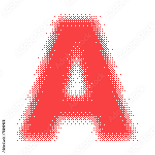 Colorful English Uppercase Letter A Pixel Bitmap