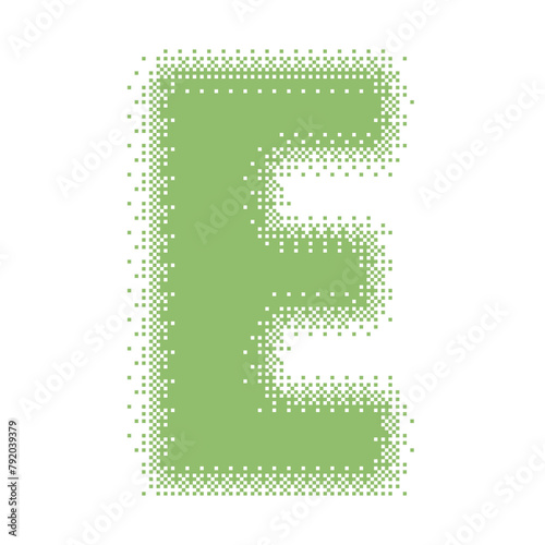 Colorful English Uppercase Letter E Pixel Bitmap
