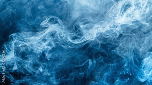 An electric blue background with a fluid pattern resembling wind waves, creating a natural landscape art piece with white smoke emerging from it.
