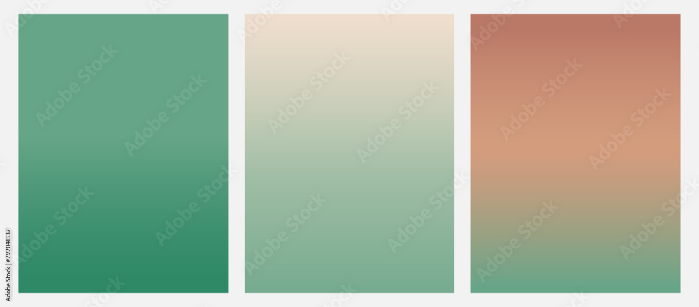 Green and brown gradient vector set for covers, wallpapers, social media, banners, business cards, and branding projects
