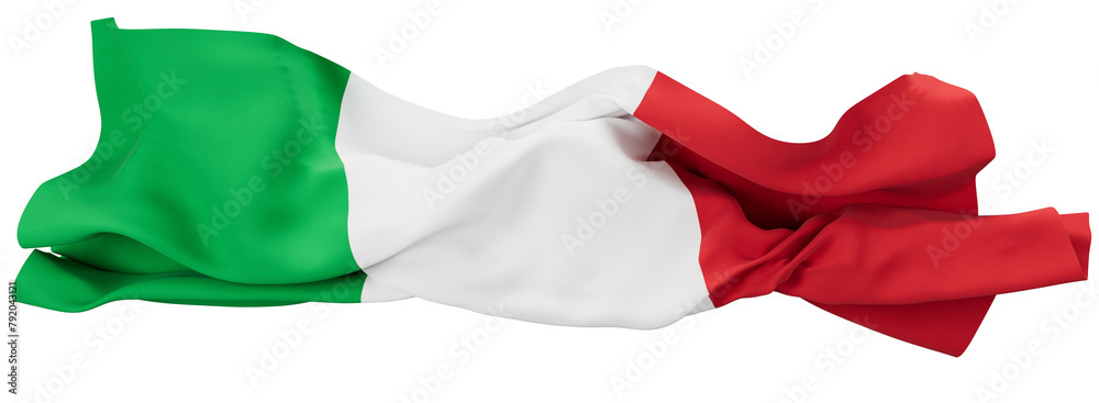 Italian Flag Fluttering Elegantly, a Representation of Unity and National Pride