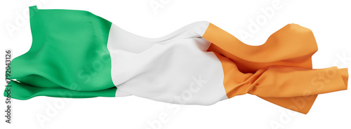 Vibrant Irish Tricolor Flag Billowing in the Breeze, Symbolizing Peace and Unity