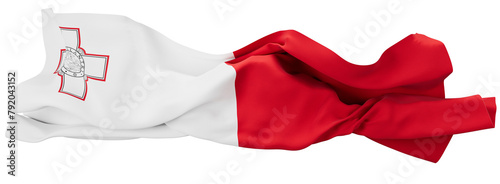 Tableau sur toile Maltese Flag Gently Waving, with the George Cross Signifying Bravery and Valor