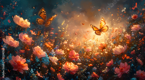 Butterfly Sparks  Oil Painting Inspiring Creativity Through the Flight of Whimsical Butterflies