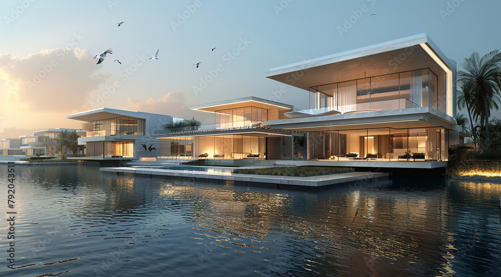 A modern floating homes community