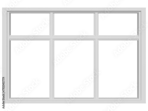 A window frame with no glass. 3d rendering.