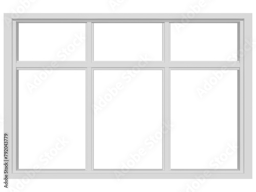A window frame with no glass. 3d rendering.