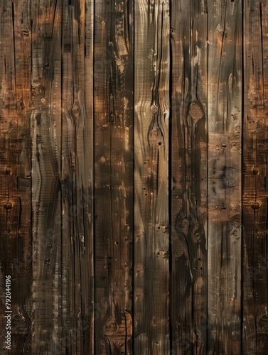 Dark aged wood panel texture with shadows - Vertical dark brown aged wood planks with deep shadows and rich textures, perfect for vintage and rustic designs photo