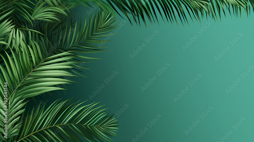 Vibrant green palm leaves Vibrant green palm leaves