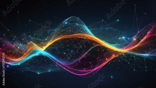 Vibrant abstract background ideal for visualizing network capabilities, technological advancements, and digital storage systems.